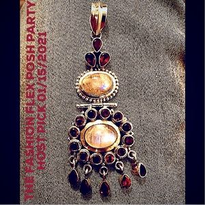 HP💕Vintage Moonstone Garnet Sterling .925 Pendant